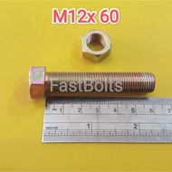 Bolt AND NUT Yellow 17 Length 7cm (M12x70)