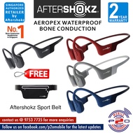 AfterShokz Aeropex WaterProof Bone Conduction Bluetooth Headset, FREE Aftershokz Sport Belt