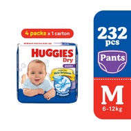 HUGGIES Dry Pants Diapers M 58S (4 Packs x 1 Carton) 6-12kg