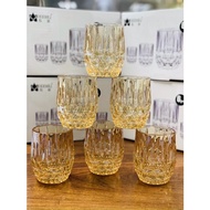 (new Model 2023) Set of 6 premium 7-color glass cups