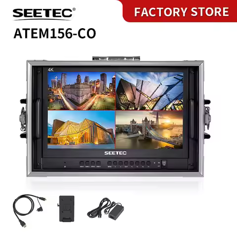 SEETEC ATEM156-CO 15.6 Inch Live Streaming Carry-on Broadcast Director Monitor with 4 HDMI Input Out