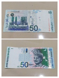 rm50 Ali Abul Hassan aah banknote center sign aisyah aishah Siri 10 tenth series 10th Wang kertas du