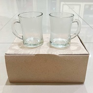 Satu set gelas gagang kopi kaca tebal MG706 isi 6