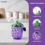 fengjue Grape Shaped Plastic Water Bottle With Straw Cute Portable Fruit Design Cup Summer Beach Poo