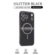 Caseku Case Magsafe Glitter black Magnetic Case for iphone 15 iphone 15 Plus iphone 15 Pro iphone 15
