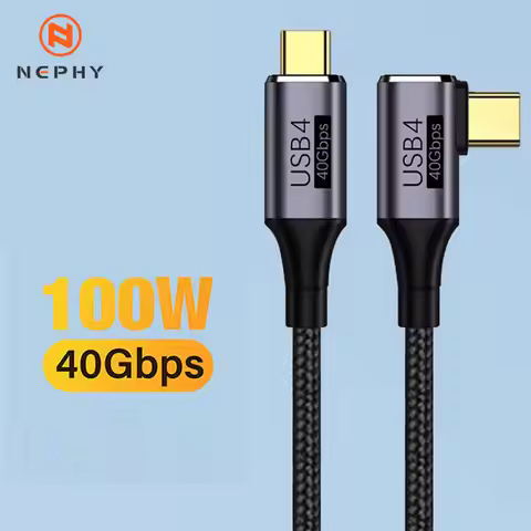 Elbow USB4.0 Thunderbolt 3 40Gbps Data Cable Gold plated USB C to Type C 8K@60Hz Video Cable PD 100W