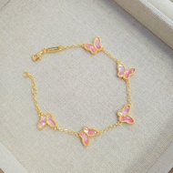 cod AU999 24K Gold Shell & Butterfly Chain | 3D shells gradient enamel delicate & charming