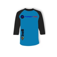 FCC CASUAL T-SHIRT 3 QUARTER RAGLAN WITH CINELLI LOGO, PREMIUM COTTON BLACK/BLUE SIZE S-3XL
