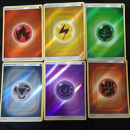 Pokemon Card TCG: Hidden Fates Year 2019 fire / grass / lightning / metal / psychic / fighting energy (REVERSE HOLO)