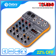 TYJKO Debra D4M คอนโซล Mixer DJ 4-CHอินเตอร์เฟซเครื่องเสียงบลูทูธย้อนกลับ5.0 48V การ์ดเสียงสำหรับบัน