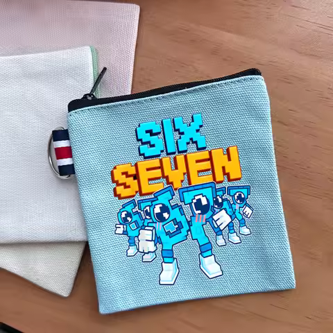 Steal A Brainrot Canvas Coin Purses Cartoon 67 Six Seven Portable Wallets Small Boys Girls Key Card 