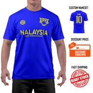 [READY STOCK] Malaysia ''Harimau Malaya" Jersey Blue/Yellow - Jersi Roundneck