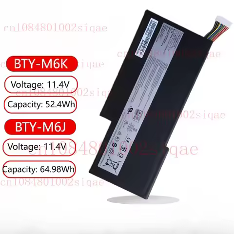 BTY-M6J,M6K Laptop Battery For MSI GF63 GF75 GS73 WF65 WF75 WP75 GS63 WS63 MS-17B4,17F1,17B3,16W1,16