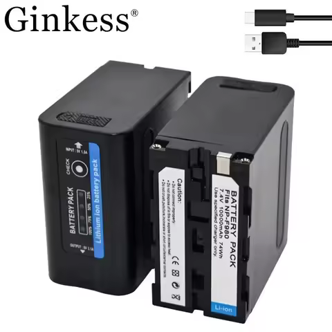 USB-Output 10000mAh NP F970 NP-F980 F960 F970 Battery with LED Power Indicator for Sony F960 F550 F5