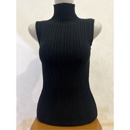 OUTFIT RAJUT Baju Atasan Wanita Tanktop Turtleneck Cocok Daleman Atau Luaran