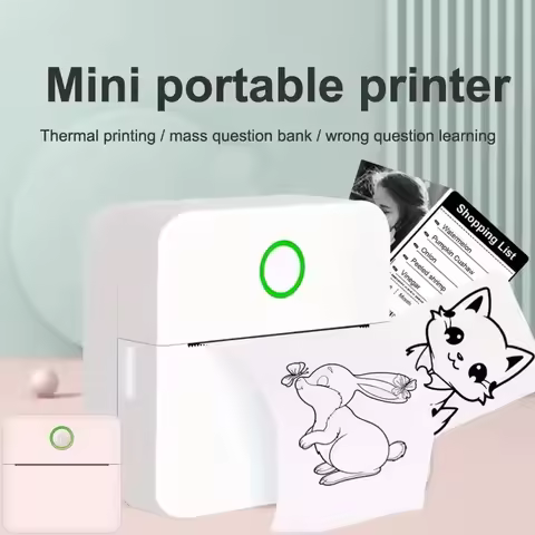 Mini Portabl Printer Inkless Sticker Maker, Free Cut Small Pocket Printer, Portable Thermal Printer 