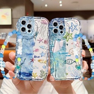 For IPhone 17 16 11 Pro 13 15 7Plus Pro Max 8 6 6s XR XS Marine Life Cream Case