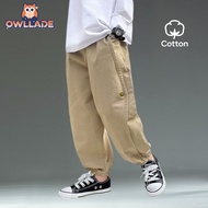 OWLLADE Cargo Jogger Pants for Kids Boy 9081 in Khaki B02 4T-1
