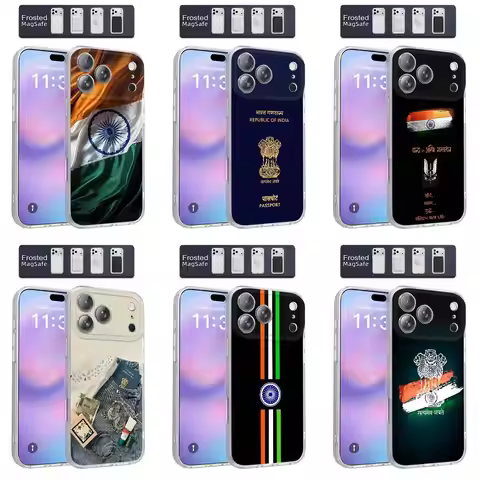 Indian India Passport Flag Phone Case For iPhone 17,16,15,14,13,12,11,Pro,Max,Plus,E,Air,Mini Magnet