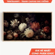 Tranh treo tường Frame Tv Art Fall Florals Autumn Flower Decor Victorian Dark Fall Floral Art tặng k