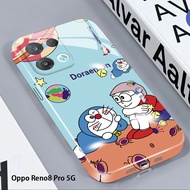 For OPPO Reno8 5G Reno5 Reno New Film Case Gloss Cartoon Doraemon Full Cover Casing Camera Protection Shockproof Phone Cases