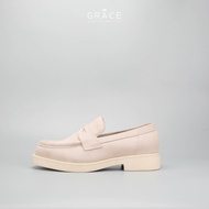 GIÀY TÂY XỎ DA THẬT TRẺ TRUNG ĐẾ CHUNKY - GRACE SAIGON RBANFLEX PENNY LOAFER 612 OFF WHITE SUEDE