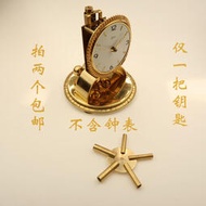機械鐘錶銅一頂5多功能老機械座掛鐘上發條鏈鑰匙古董400天落地鐘兩件