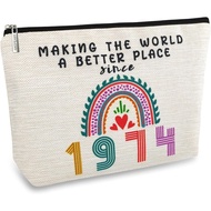 51st Birthday Gifts for Her, Funny 1974 51st Birthday Decorations Makeup Bag, Anniversary 51 Old Yea