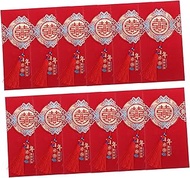 Tofficu 12pcs Wedding Red Envelope Chinese Red Envelope Wedding Supplies Spring Festival Hongbao The Gift Lucky Money Envelopes Name Stamp Packet Paper Chinese Style Lai Si Feng