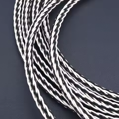 Speaker Cable 8TC 7N OCC Pure Copper Black White Twisted Hifi Audiophile Speaker Wire Bulk Per Meter