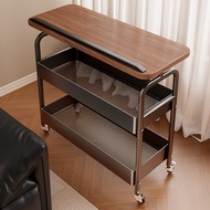 [in stock] Movable storage rack for the living room, wheeled side cart for the sofa, multi-layer sna