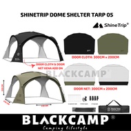 ShineTrip Dome Shelter PU3000mm Dome Tarp with Door Cloth Door Net Tent Silver Coating