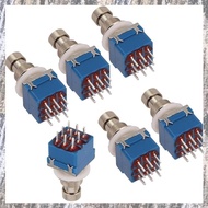 [Z F L U] 6PCS Guitar Effect Pedal Switch 3PDT Foot Switch PCB Button Latching On-on 9 Pins True Byp