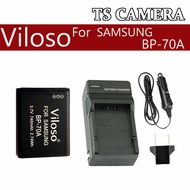 SAMSUNG REPLACEMENT BATTERY CHARGER VILOSO BP-70A / BATTERY SAMSUBG BP70A / CHARGER SAMSUNG BP70A
