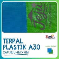 TERPAL PLASTIK CAP JEJU A30 UKURAN 4X6M - ANTI BOCOR, ANTI PANAS, KUALITAS PREMIUM