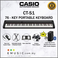 Casio CT-S1 76-key Portable Keyboard with X Stand and Damper Pedal - Black (CTS1 / CT S1 / CTS1-76)