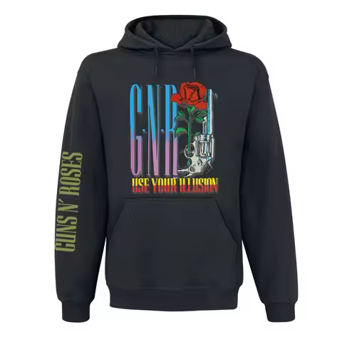 Fit 2026 Guns N 'Roses Long-sleeved Men's Rock American Hooded Sweatshirt with Thickened Fleece Jack