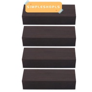 SIMPLESHOPLS 4PCS Ebony Wood Lumber, Ebony 12cm x 4cm x 2.5cm(4.72 * 1.57 * 0.98in） Ebony Handle Pla