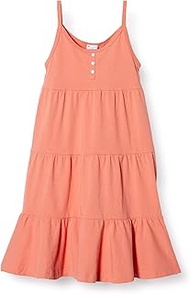 CK-T333 Girls' Cami Dress, Tiered Layered, 100% Cotton, One-Piece