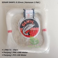 Senar Pancing Warna Putih Clear Bening Damyl 1 Pack 300 Meter Conecting Isi 10 Gulung / Pcs Atau Ben