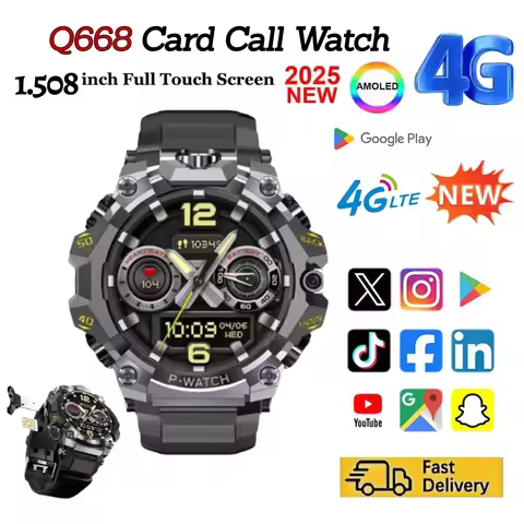 Q668 5g Full Netcom Smartwatch 1.508 inch Amoled HD Screen inset 4g/5g Sim Card GPS WIFI IP68 Waterp