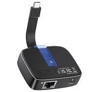 Cable Matters Portable USB C to 2.5 Gigabit Ethernet Adapter with 100W Charging, (2.5g Ethernet to USB C Adapter) - Compatible with Thunderbolt 4 Port, for MacBook Pro, iPad Pro, XPS, Surface Pro
