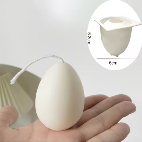3D Egg Candle Silicone Mold DIY Mousse Chocolate Cake Baking Tool Easter Simulation Egg Home Decorat