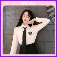 ⏺️ ✷ Korean White Shirt With Badge Student Performance Uniform Jk Uniform All Paired With Simple Sh