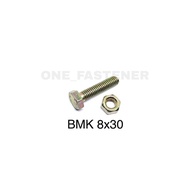 50 pcs M8x30 Yellow BMK 8mm Nut Bolts 3cm Length Key 12 M8 8x30 Skru Skru M8 Skru 8mm