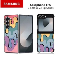 HP Casing Samsung Z Fold and Z Flip 7 6 5 4 3 COLOR ART RK492 Hybrid Case Rubber Aluminum Plate