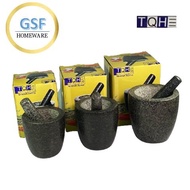 TQHE Japanese Style Granite Mortar &amp; Pestle 13cm/14cm/16cm