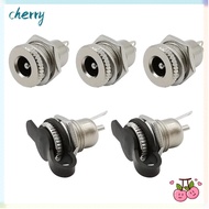 CHERRY DC Power Female Socket Jack, Metal 5.5 x 2.1mm DC Jack Adapter, DC Power Jack Socket Durable 