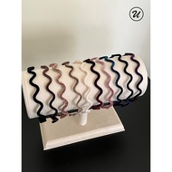 B2U Korea Imported Retro Velvet Wave Headband Autumn Winter French Lazy Push High Headband Classy He