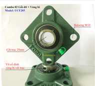 Combo 02 Gối Đỡ vòng bi Trục 25mm Gối Đỡ Hình Vuông trục phi 25 Gối đỡ trục 25mm dùng cho máy cưa mô